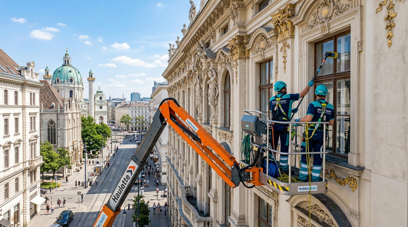 Gewerbliche Fensterreinigung & Glasfassaden in Wien